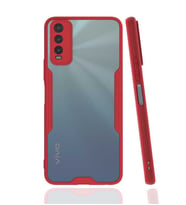Vivo Y11S Kılıf Zore Parfe Kenarları Pastel Renk Silikon Kılıf (Kırmızı)