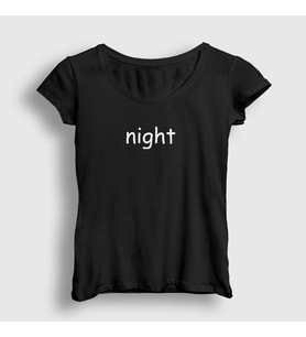 Presmono Kadın Siyah Night Valentine's Day Sevgililer Günü T-Shirt 285791tt
