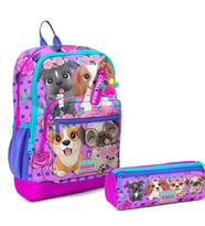Coral High İlkokul Sırt Çantası ve Kalemlik Seti - Pembe Köpek - Kız Çocuk