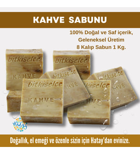 Bitkiselce Saf ve doğal içeriklerle Kahve Sabunu 950 gr (8 Kalıp)