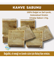 Bitkiselce Saf ve doğal içeriklerle Kahve Sabunu 950 gr (8 Kalıp)
