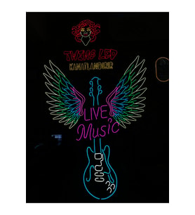 LIVE Music Yazılı ve Şekilli Neon Tabela