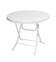 Omnipazar MT-GFM206 Luce Plastik Yuvarlak Katlanır Bahçe Balkon Masa Ø85 cm Beyaz