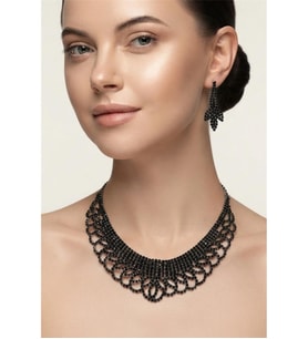 ZİRKON TAŞLI ABİYE KOLYE KÜPE SET
