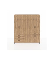Arges Gardrop 8 Raflı 4 Çekmeceli 3 Askılı 220x30x243 Çam-Çam