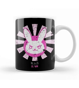 Overwatch D VA Bunny Logo Retro Japanese Kupa Bardak Porselen