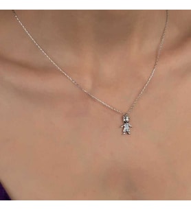 Ucarticaret S-warovski Gümüş Çocuk Bayan Kolye