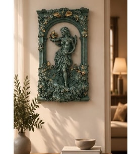 Kabartmalı Kadın Figürü Duvar ve Masa Dekoru 3 Boyutlu Duvar Heykeli Antik Roma Yunan Heykel 25 CM