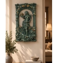 Kabartmalı Kadın Figürü Duvar ve Masa Dekoru 3 Boyutlu Duvar Heykeli Antik Roma Yunan Heykel 25 CM