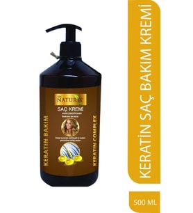 Tuzsuz Keratin Saç Kremi 500 Ml Yıpranmış Saçlara Bitkisel Keratin Saç Kremi