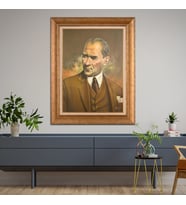 Altın Varaklı Paspartulu Çerçeveli Tablo rv671