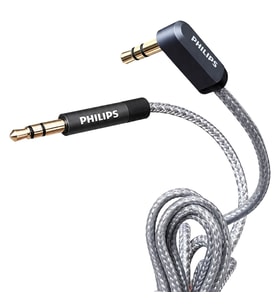Philips SWR2114F/93 3.5mm AUX Ses Kablosu 1.5 Metre L Tipi Konnektör Örgülü Zırhlı
