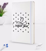 BK Gift Kişiye Özel İsimli Beyaz Termo Deri Defter 16x24cm Model 4