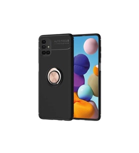 Samsung Galaxy M51 Uyumlu Kılıf Zore Ravel Silikon Kapak (Siyah-Rose Gold)