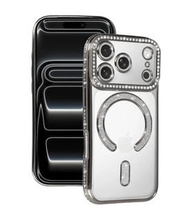 Newface Apple iPhone 17 Pro Joke Simli Magneticsafe Kılıf - Gümüş