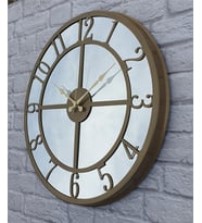 Markakanvas Metal  AYNALI Duvar Saati  ( Çap 50 cm -Çap 80 cm ) (Altın)