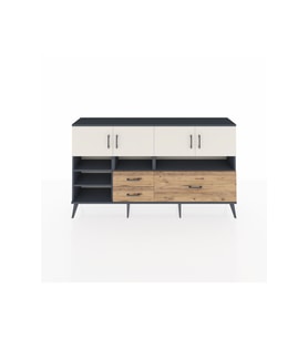 Arges Konsol 8 Raflı 3 Çekmeceli 4 Kapaklı 176x30x99 Antrasit-Aytaşı/Çam