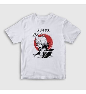 Presmono Unisex Çocuk Beyaz Meliodas Anime The Seven Deadly Sins T-Shirt 317987tt
