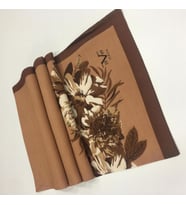 Çiçekli Desen Modal Seri Şal Eşarp Askısı ile Birlikte 75x200 cm Tarçın Kahveren