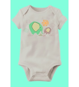 Unisex Bebek Organik Baskılı Pamuklu Body
