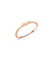 Gümüş rose zirkon taşlı alttan ayarlanabilir tria yüzük SGTL12235ROSE