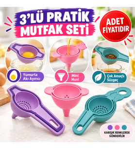 Pratik Yumurta Süzgeci Mini Süzgeç Huni Seti Hepsi Bir Arada(adet fiyatıdır)
