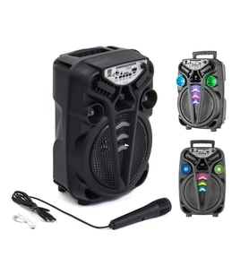 AO-835-832 KARAOKE MİKROFONLU WİRELESS HOPARLÖR - SPEAKER IŞIKLI USB ŞARJLI DC 5V - TF - AUX 8 INC INCH PL-4681