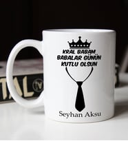 BK Gift Kişiye Özel İsimli Babalar Günü Temalı Beyaz Kupa Bardak-25, Babalar Günü Hediyesi, Babaya Hediye