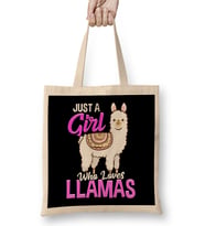 Just A Girl Who Loves Llamas Cute & Funny Lama Bez Çanta Uzun Saplı