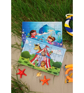 Okul Öncesi Başlangıç Yapboz Sevimli Okyanus Ve Sirk Ahşap Puzzle Set