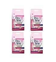Proline Doğal Topaklanan Baby Powder Kokulu Kedi Kumu 5 Lt 4 Adet