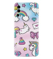 General Mobile GM 23 Kılıf Silikon Desen Özel Seri Unicorn Mektup 1800