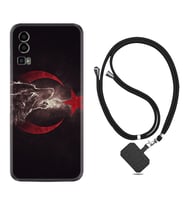 General Mobile Gm 23 Kılıf Resimli Boyun Askılı İpli Desenli Silikon Kurt ve Ay Yıldız 1403