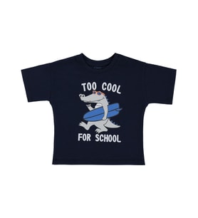 Civil Baby Too Cool For School Baskılı 6-18 Ay Tişört - Lacivert