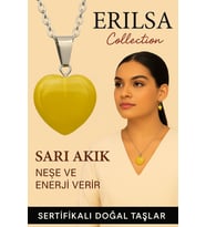 Sertifikalı Kalp Model Sarı Akik Taşı Kolye – İçsel Güç, Neşe ve Günlük Enerji Desteği (Çok Renkli)