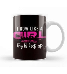 Row Like Girl Rowing Boat Crew Paddling Rowboat Kayaking Kupa Bardak Porselen