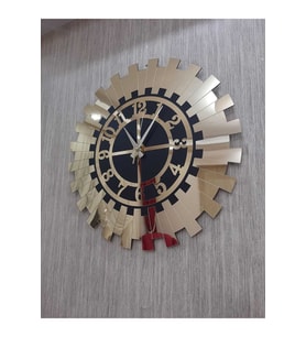 Dekoratif Gold Lüks Güneş Duvar Saati Modern Aynalı Pleksi Türk Rakamlı 50x50
