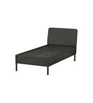 Bahçe Uzanma Koltuğu, Koyu Gri, 80 cm, Mindersiz, 2 Kişilik