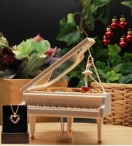 KOLYE HEDİYELİ Dans Eden Balerinli Piyano Müzik Kutusu Büyük Boy