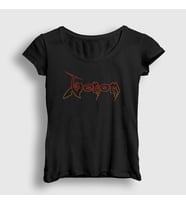 Presmono Kadın Siyah Logo Venom T-Shirt 121987tt