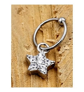 Çelik Zirkon Taşlı Piercing