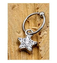 Çelik Zirkon Taşlı Piercing