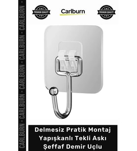 #Askı Mutfak Banyo Duvar Kancası Delmesiz Pratik Montaj Yapışkanlı Tekli Askı Şeffaf Demir Uçlu