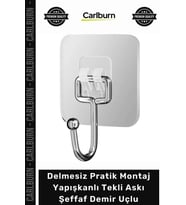 #Askı Mutfak Banyo Duvar Kancası Delmesiz Pratik Montaj Yapışkanlı Tekli Askı Şeffaf Demir Uçlu