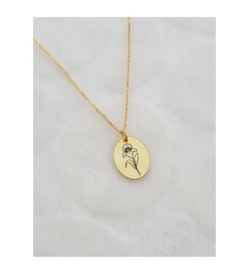Doğum Çiçeği Kolye, Birth FLower Necklase (Şubat - Februrary) (Gümüş)
