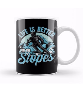 Life Is Better On The Slopes Skiing & Snowboarding Kupa Bardak Porselen
