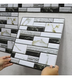 3D Mermer Görünümlü Kendinden Yapışkanlı Duvar Sticker