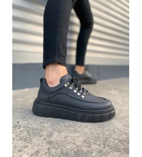 İnex Cloud Bağcıklı Cilt Erkek Günlük Sneaker Ayakkabı - Siyah