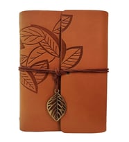 Deri Yaprak Desenli Defter