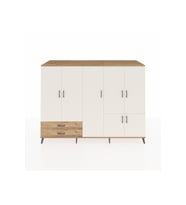 Kronos Dolap 12 Raflı 2 Çekmeceli 7 Kapaklı 220x59x163 Çam-Aytaşı/Çam